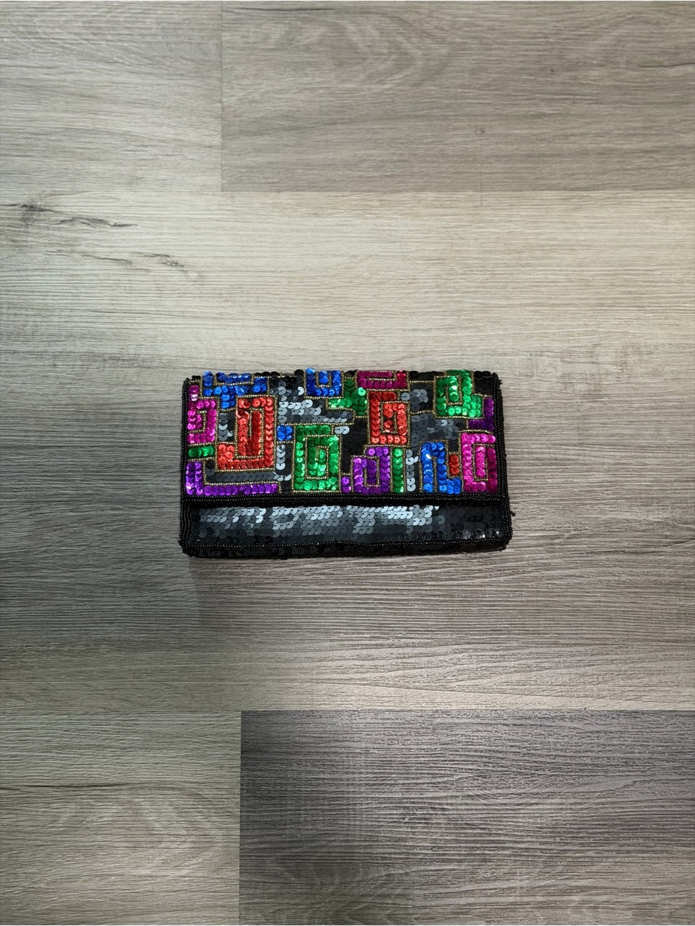 Sequin Embellished Multi-Color Clutch Wallet
